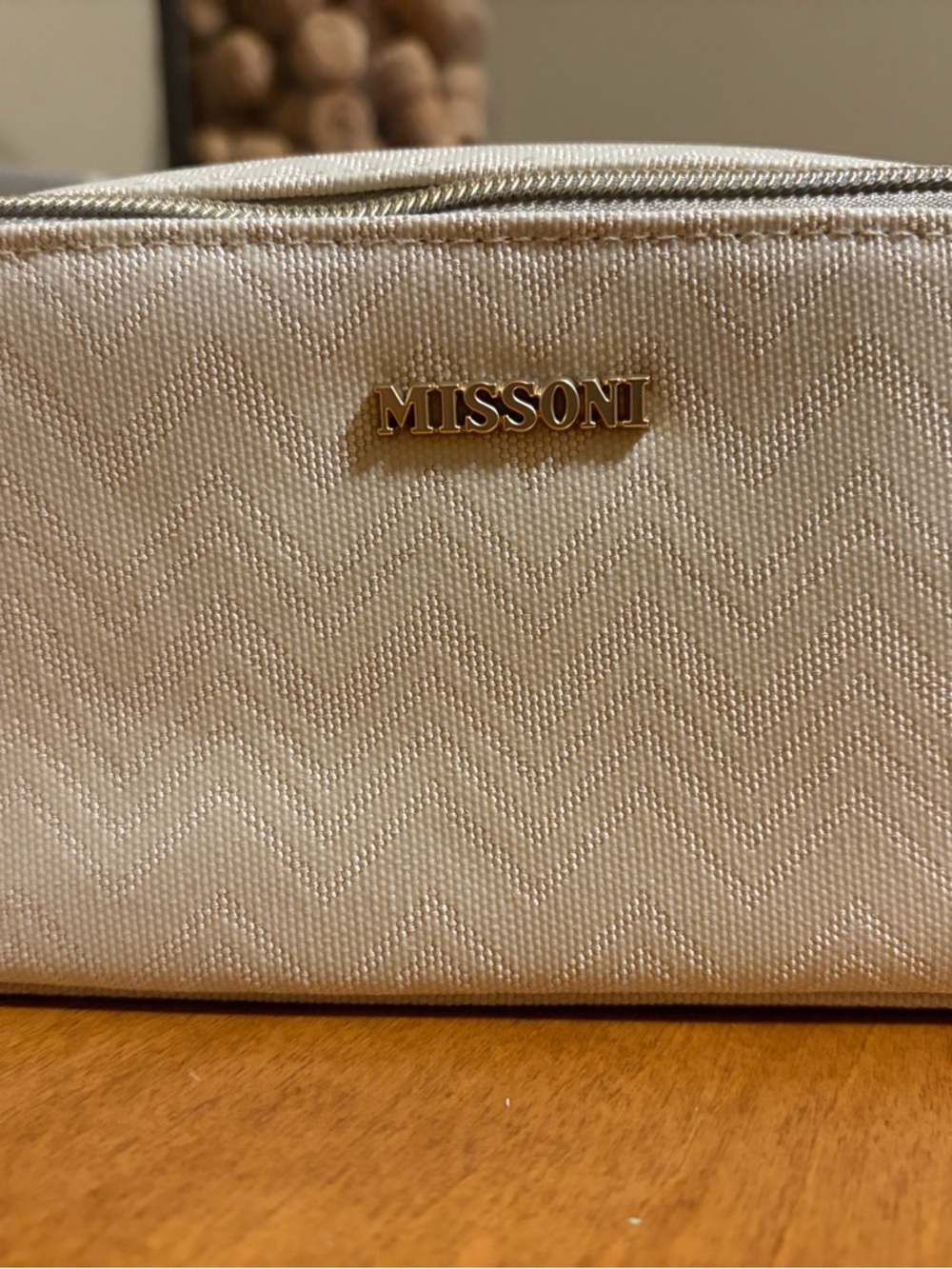 Missoni Cream and Gold Cosmetic Pouch